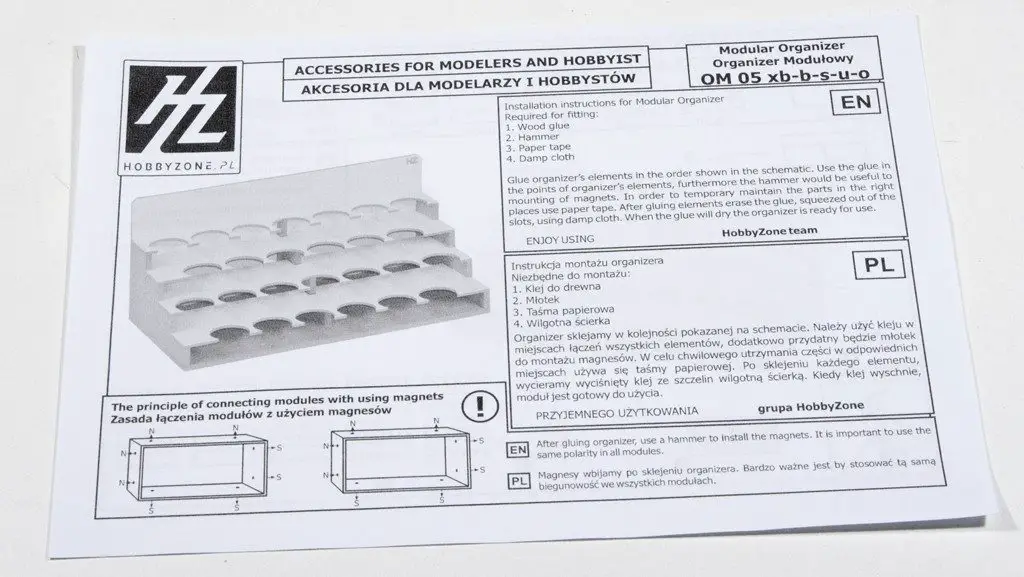HZ-OM05s - 26mm Small Paints Module - Instructions Front